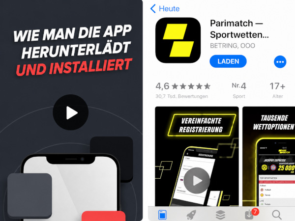 Hauptfunktionen der mobilen App und der mobilen Website