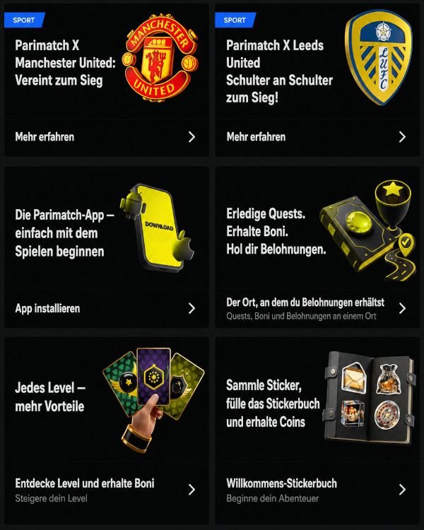 Parimatch-Willkommensbonus für alle neuen Kunden
